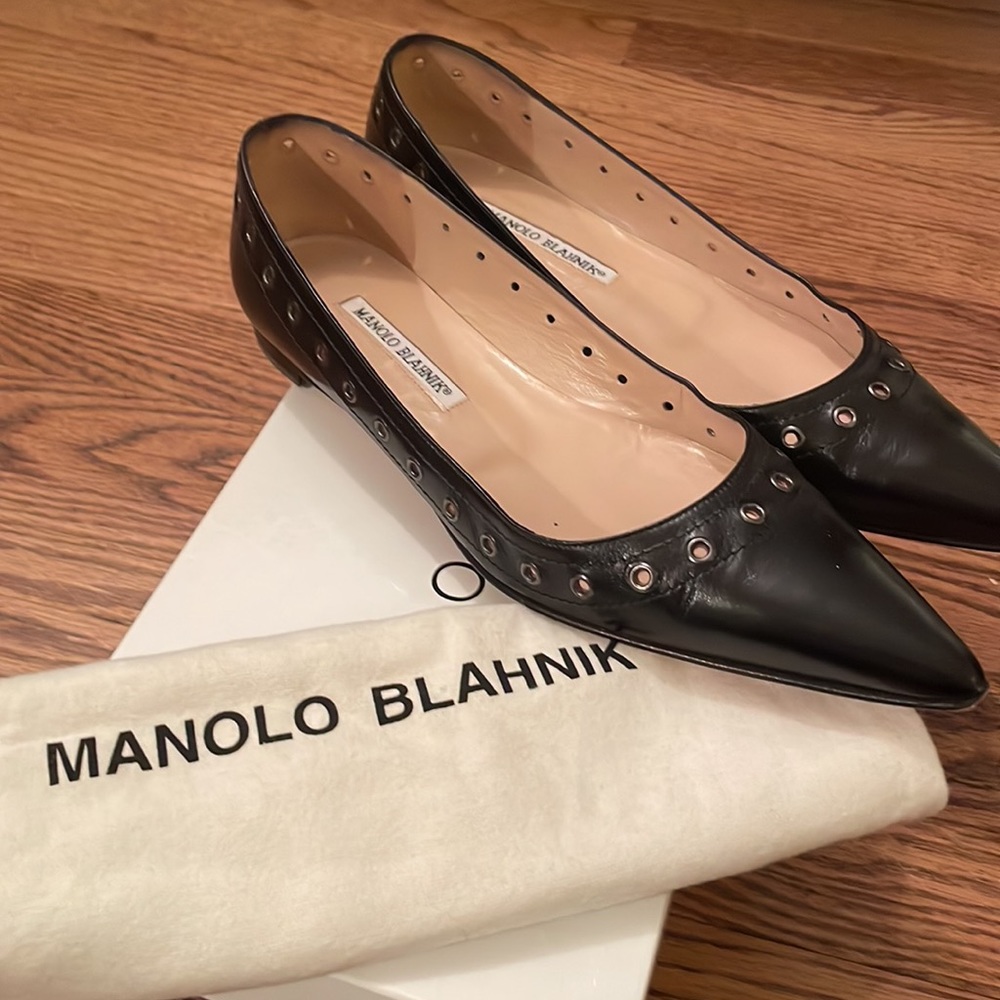 Manolo Blahnik Black Ballet Flats